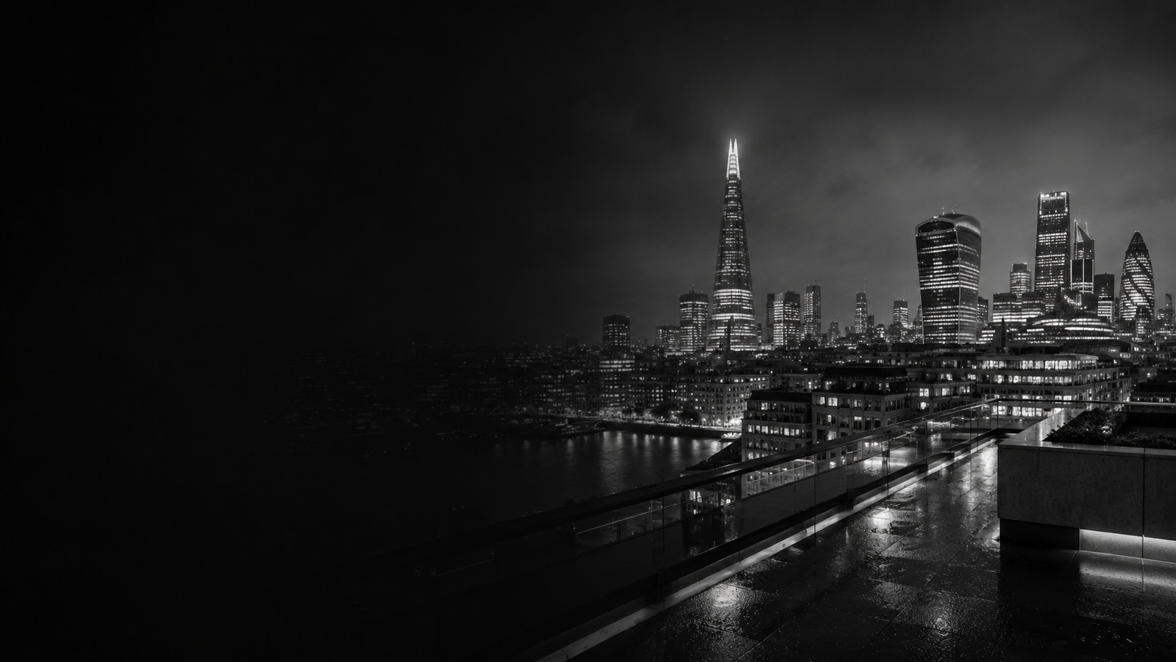 London skyline at dusk